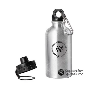 Hit: mert Istennek semmi sem lehetetlen - keresztény feliratos, fém, biciklis kulacs 400 ml