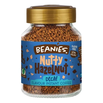 Beanies Diós Mogyoró ízű instant kávé 50 g - cukormentes, gluténmentes, tejmentes, 25 adag KOFFEINMENTES