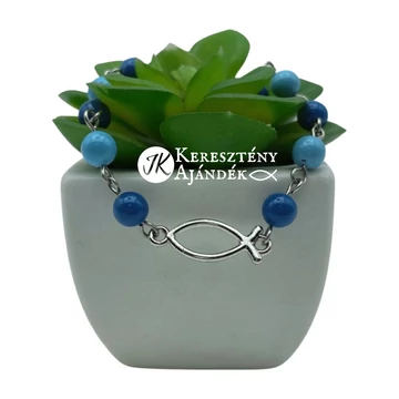Kishalas, swarovski gyöngyös, karkötő, állítható méret (világoskék és sötétkék színű)