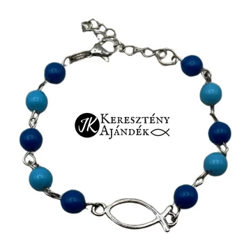Kishalas, swarovski gyöngyös, karkötő, állítható méret (világoskék és sötétkék színű)