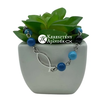 Kishalas, swarovski gyöngyös, karkötő, állítható méret (világoskék, sötétkék és fekete színű)