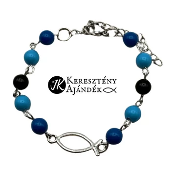 Kishalas, swarovski gyöngyös, karkötő, állítható méret (világoskék, sötétkék és fekete színű)