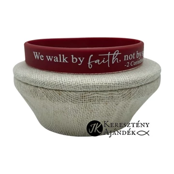 We walk by faith not by sight - szilikon karkötő - angol felirattal (egy méret) BORDÓS BARNA