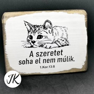 A szeretet soha el nem múlik-fa, falikép ( felakasztható ) 10*13 cm