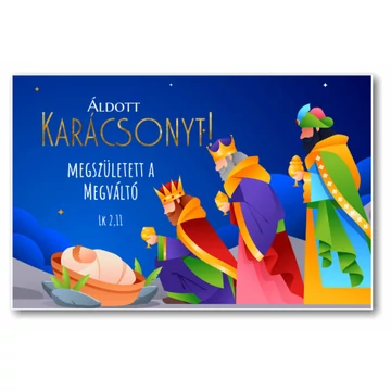 Áldott karácsonyt! Megszületett a Megváltó - karácsonyi ajándékkísérő kártya