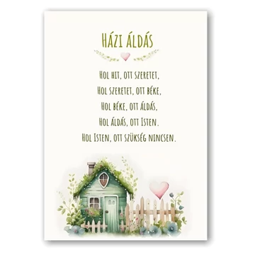 Házi áldás - igés képeslap, boríték nélkül