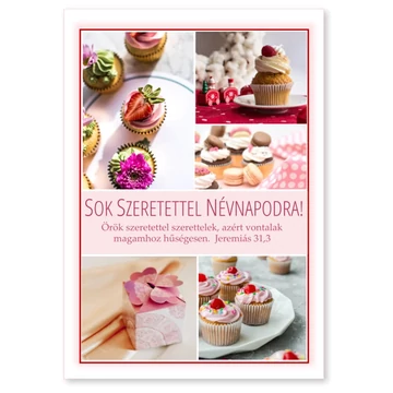 Sok szeretettel névnapodra! Örök szeretettelek szerettelek, azért vontalak magamhoz hűségesen. Jeremiás 31,3 - igés képeslap, keresztény feliratos, borítékos 