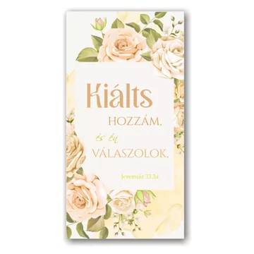 Kiálts hozzám, és én válaszolok - mágneses, keresztény feliratos, igés, papír könyvjelző