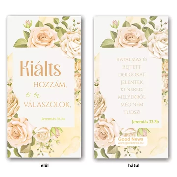 Kiálts hozzám, és én válaszolok - mágneses, keresztény feliratos, igés, papír könyvjelző