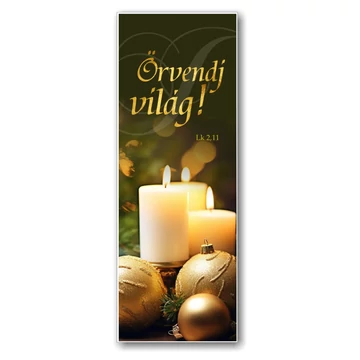 Örvendj világ! Lk 2,11- igés karácsonyi, papír könyvjelző