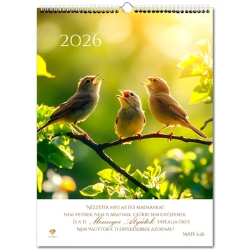2026 Falinaptár - Virág-Állatok (spirálos)