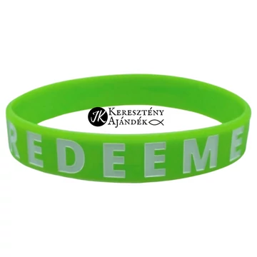 REDEEMED - Szilikon karkötő-angol felirattal + magyar ige (egy méret)