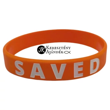 SAVED - Szilikon karkötő-angol felirattal + magyar ige (egy méret)