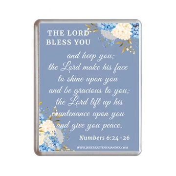 Igés hűtőmágnes - The Lord bless you and keep you - műanyag, 76*57 mm ( Ároni áldás ) 