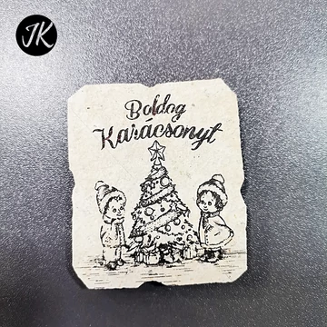 UTOLSÓ DARABOK! Boldog Karácsonyt - karácsonyi, kő, hűtőmágnes