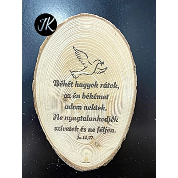 Békét hagyok rátok, az én békémet - fa, igés hűtőmágnes