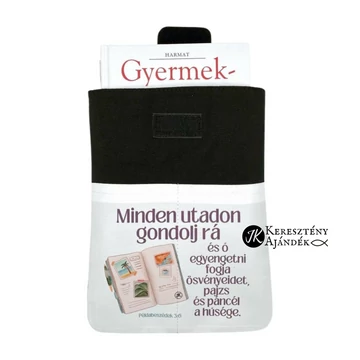 Minden utadon gondolj rá és ő egyengetni fogja ösvényeidet - igés, keresztény feliratos, tépőzáras, bélelt könyvédőtok, könyvtok, tablet - tok, tablettok KÖZEPES ( 10"-os 255 x 195 mm )