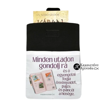 Minden utadon gondolj rá és ő egyengetni fogja ösvényeidet - igés, keresztény feliratos, tépőzáras, bélelt könyvvédőtok, könyvtok, tablet - tok, tablettok NAGY ( 12"-os 300 x220 mm )