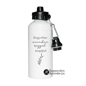 Kegyelme minden reggel megújul - keresztény feliratos, fém, biciklis kulacs 600ml