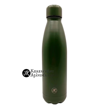 HŐTARTÓS - Mindenre van erőm Krisztus által - gravírozott, igés, keresztény feliratos, fém, duplafalú palack 500 ml ZÖLD
