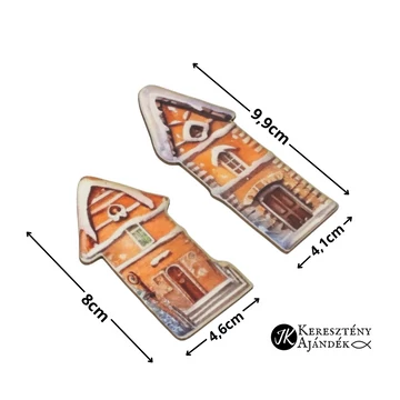 Nyomtatott dekorkarton - Mézeskalács házikók 4db/csomag ( 2 kicsi + 2 nagy ) 