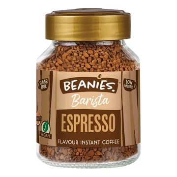 Beanies Barista Espresso ízű instant kávé 50 g - cukormentes, gluténmentes, tejmentes, 25 adag
