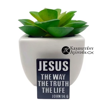 Jesus the way, the truth, the life - igés, keresztény feliratos kitűző, fémből