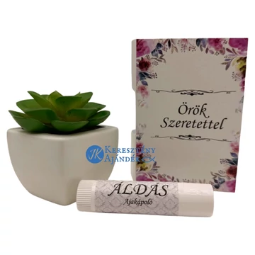 Örök szeretettel - ÁLDÁS - hidratáló ajakápoló - keresztény feliratos, kézműves termék, 6 ml