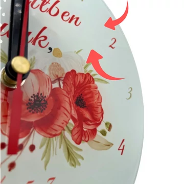 Mert hitben járunk, nem látásban. 2Kor 5,7 - igés, ÜVEG falióra ( szublimációs, 20cm ) - sima felületű, AKCIÓS, kis szépséghibával