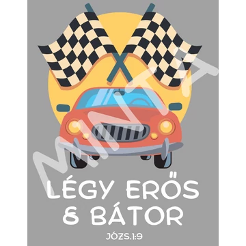 Légy erős és bátor - igés, mintás, keresztény feliratos, kereknyakú póló, kisfiúknak (1 évestől 11éves korig ) KIRÁLYKÉK - 1-2 éves méret