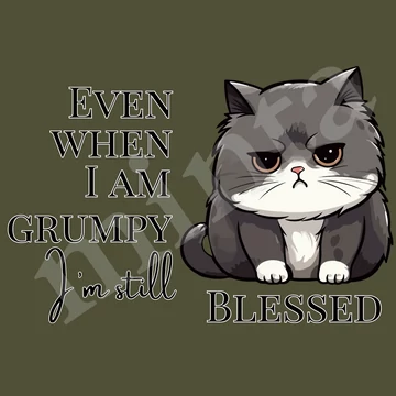 Even when I am grumpy, I &#039;m still BLESSED - mintás, keresztény feliratos, női póló, KHAKI színben XS - 2XL méretben ( XS )