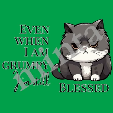 Even when I am grumpy, I&#039;m still BLESSED - keresztény feliratos, gyermekpóló lányoknak és fiúknak 7 évestől 14 évesig - ZÖLD - ( 9-11 éves )