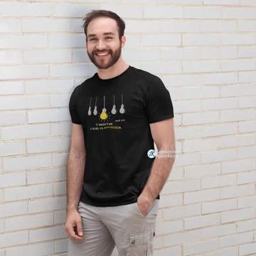 Ti vagytok a világ világossága-  igés, mintás, keresztény feliratos, kereknyakú férfi póló, FEKETE S - 2XL méretben ( S )