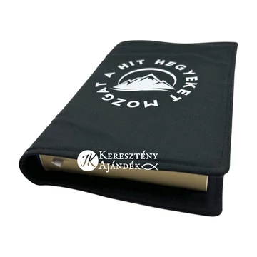 A hit hegyeket mozgat - bibliaborító textil anyagból EFO / RÚF méretre FEKETE