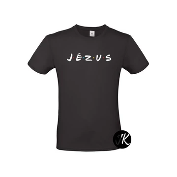 Jézus - igés, keresztény feliratos, kereknyakú, férfi / unisex póló, á la Friends aka Jóbarátok - FEKETE színben S - 2XL méretben ( S )