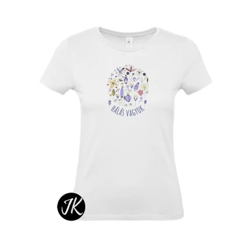 Hálás vagyok - igés, mintás, keresztény feliratos, kereknyakú női póló, FEHÉR színben XS - 2XL méretben ( S )