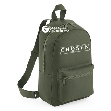 Chosen not forsaken - keresztény feliratos,igés hátizsák, mini hátitáska felnőtt hölgyek, nagylányok részére ( KHAKI ZÖLD )