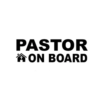 Pastor on Board - autómatrica, keresztény feliratos matrica / vinyl autó hátuljára / ablaküvegére vagy más kemény felületre FEKETE ( világos színre )