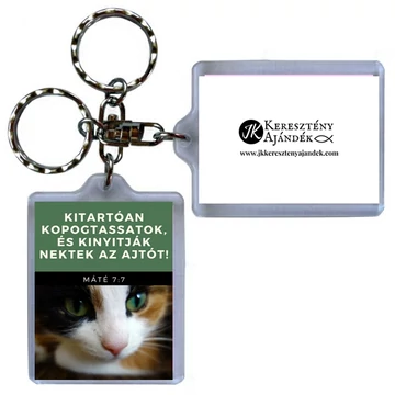 Igés kulcstartó - Kitartóan kopogtassatok, és kinyitják nektek az ajtót (műanyag)