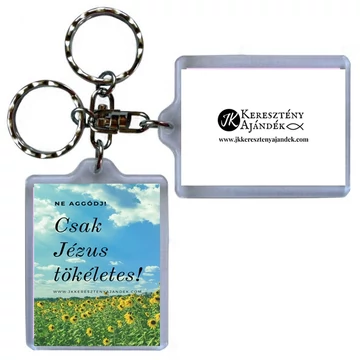Igés kulcstartó - Ne aggódj! Csak Jézus tökéletes (műanyag)