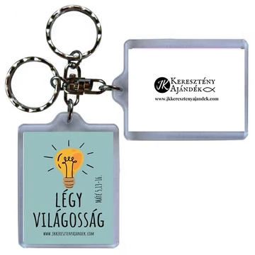 Igés kulcstartó - Légy világosság ( keresztény feliratos, műanyag kulcstartó )
