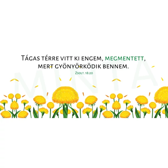 Tágas térre vitt ki engem, megmentett, mert gyönyörködik bennem -  igés, keresztény feliratos, kerámia bögre 330 ml FEHÉR