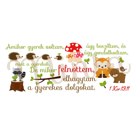 Amikor gyerek voltam, úgy beszéltem, és úgy gondolkodtam, mint a gyerekek....1Kor. 13,11 -  igés, keresztény feliratos, kerámia bögre 330 ml NARANCSSÁRGA