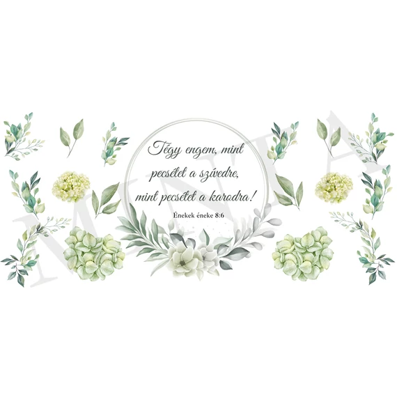 Tégy engem, mint pecsétet a szívedre - igés, keresztény feliratos, kerámia bögre 330 ml FEHÉR ( esküvőre, nászajándékba )