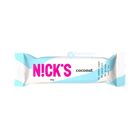Nick's kókuszos csokoládé szelet - díjnyertes kókuszos finomság hozzáadott cukor nélkül, gluténmentesen 40g
