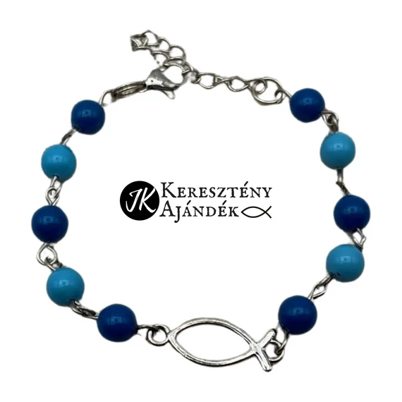 Kishalas, swarovski gyöngyös, karkötő, állítható méret (világoskék és sötétkék színű)