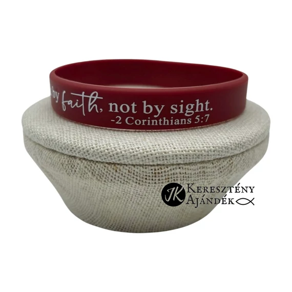 We walk by faith not by sight - szilikon karkötő - angol felirattal (egy méret) BORDÓS BARNA
