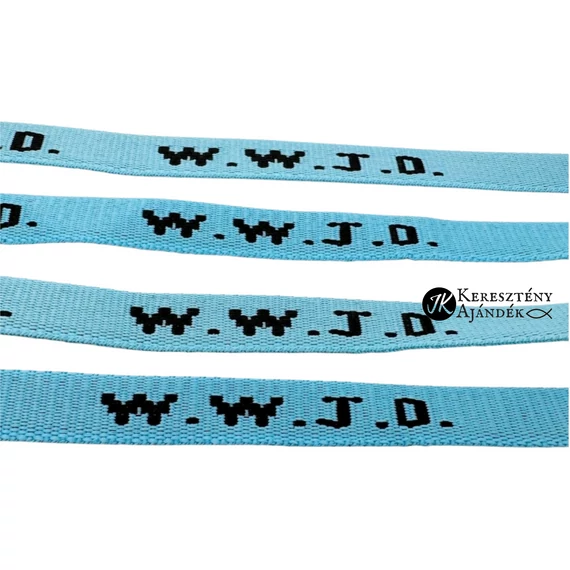 WWJD ( What Would Jesus Do? ) szőtt karkötő - (Jelentése: mit tenne Jézus?) KÉK