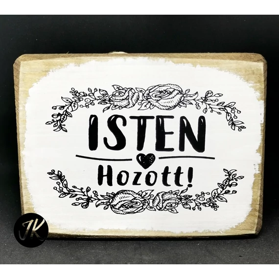 Isten hozott! - fa, falikép ( felakasztható ) 10*13 cm