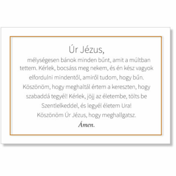 Úr Jézus, mélységesen bánok - "megtérő ima" kártya, igekártya (fehér)